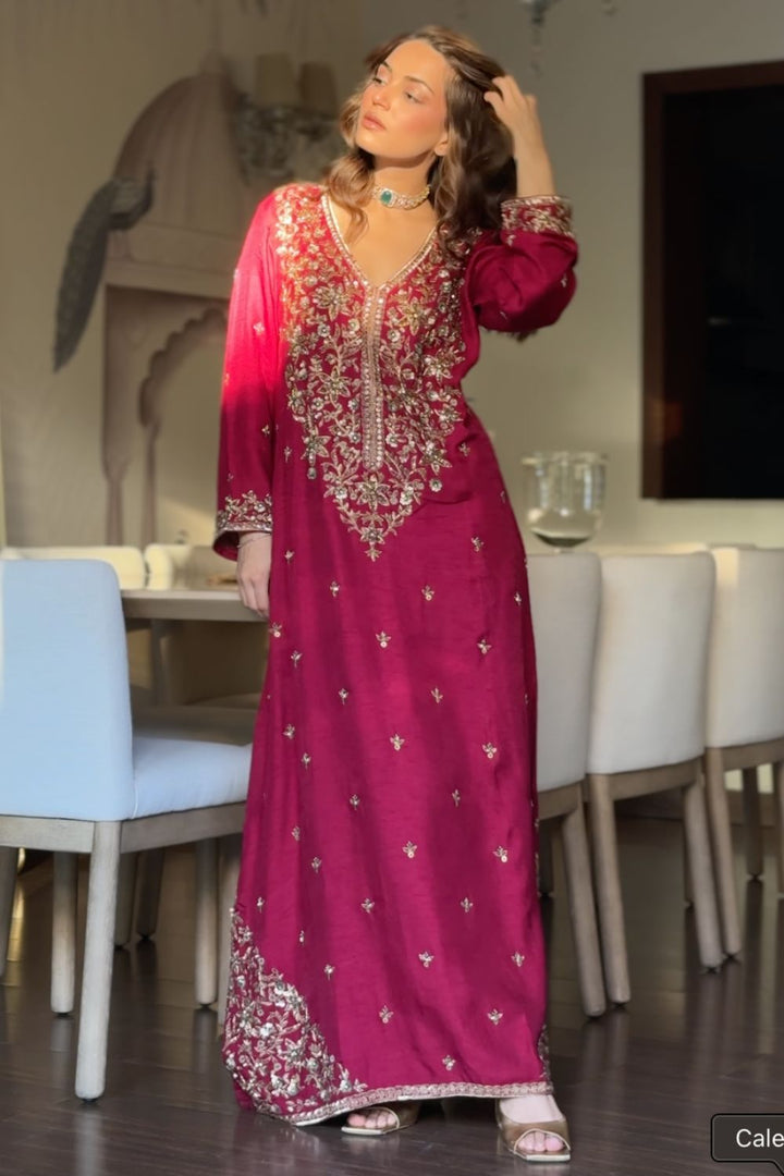 Mehak Bakshi In Our Hot Pink Kaftan Dress