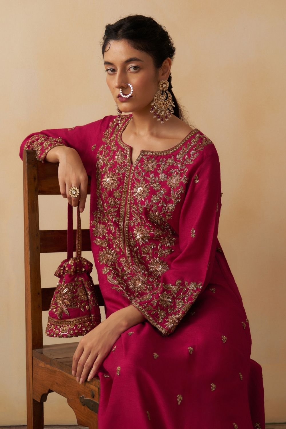 Mehak Bakshi In Our Hot Pink Kaftan Dress