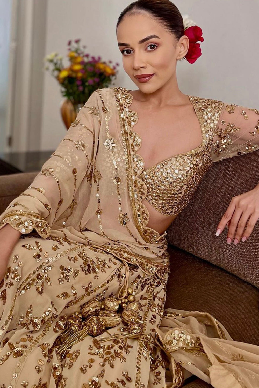 Komal Pandey In Our Naira Lehenga Set – Prevasu