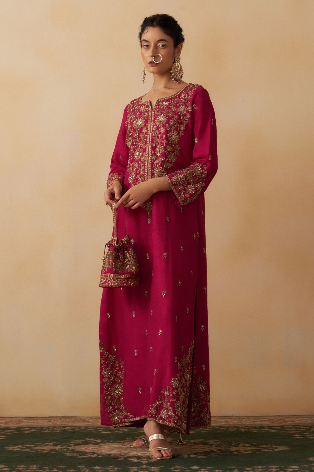 Hot Pink Kaftan Dress