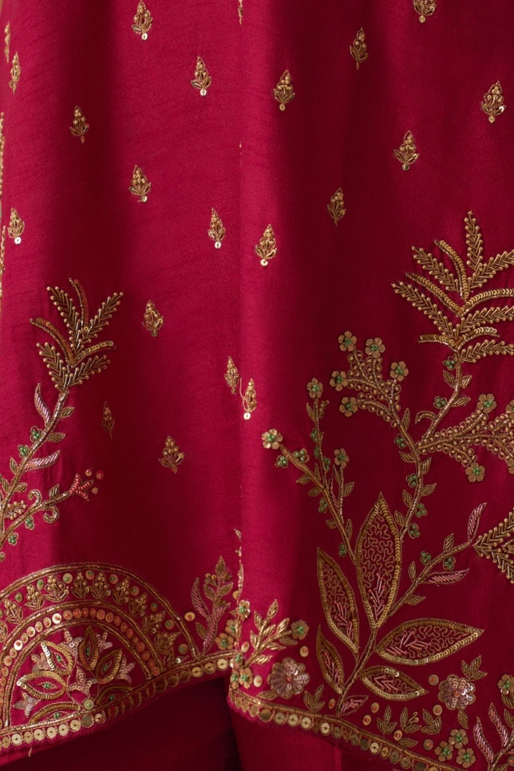 Hot Pink Short Kurti With Salwar Set