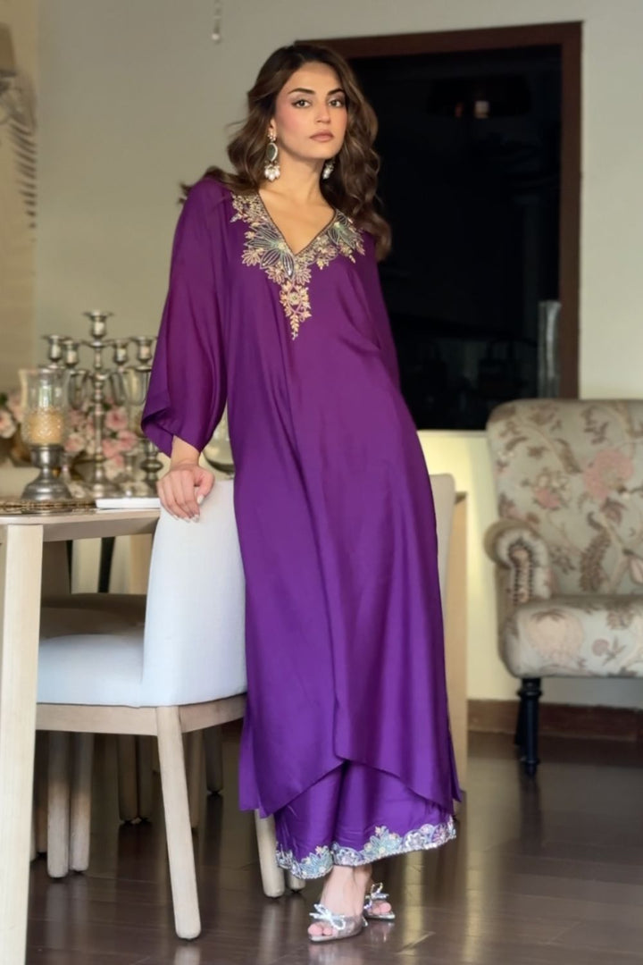 Mehak Bakshi In Our Purple Kaftan With Palazzo Set