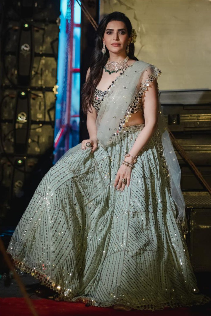 Karishma Tanna In Our Mint Lehenga Set