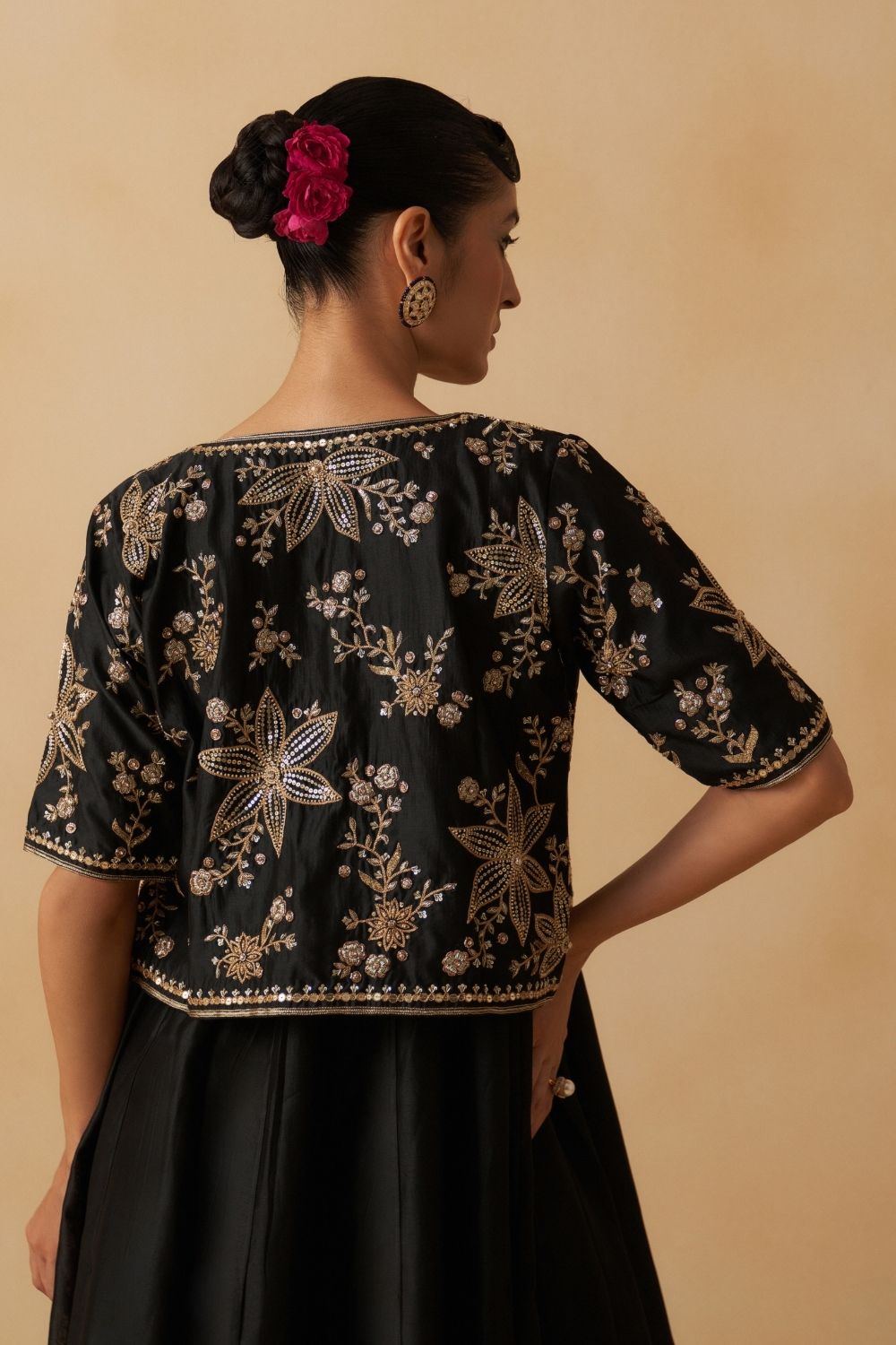 Black Jacket With Anarkali Set
