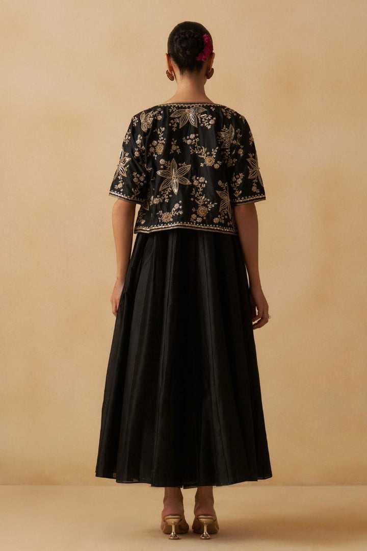 Black Jacket With Anarkali Set