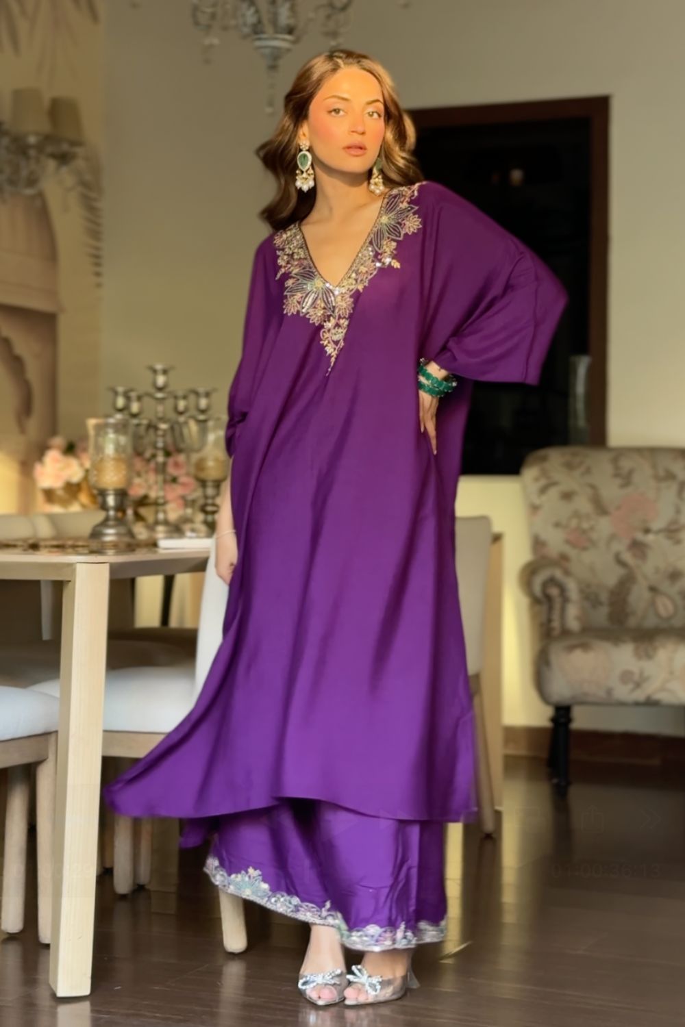 Mehak Bakshi In Our Purple Kaftan With Palazzo Set
