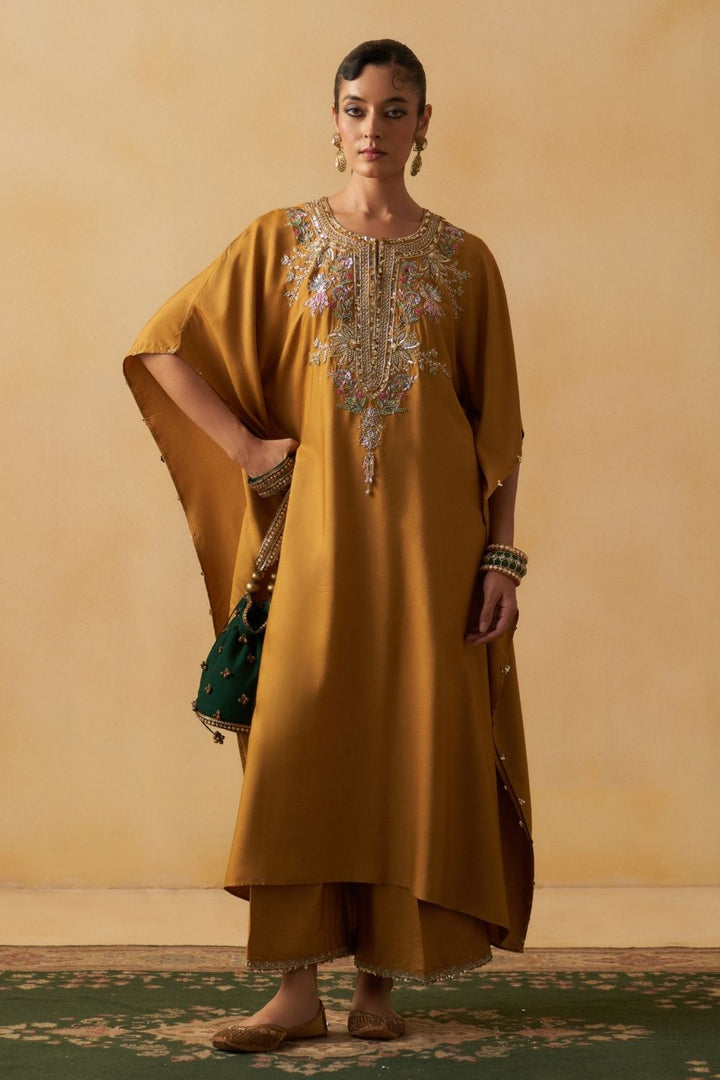 Mustard Kaftan With Palazzo Set