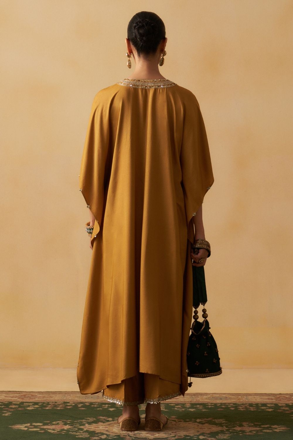 Mustard Kaftan With Palazzo Set
