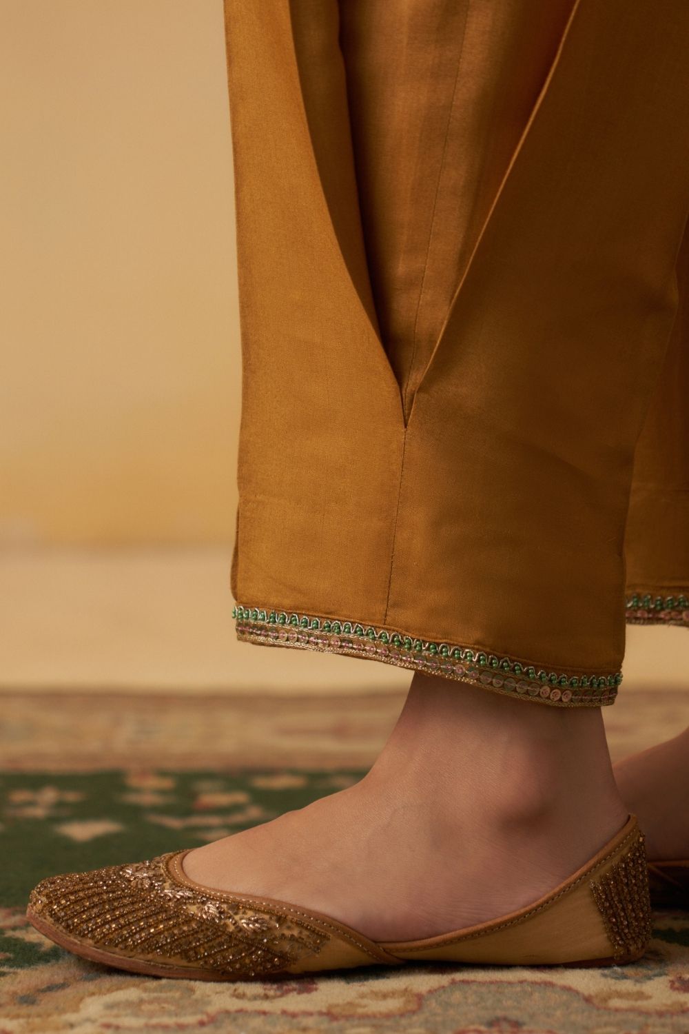 Mustard Short Kurti With Salwar Set