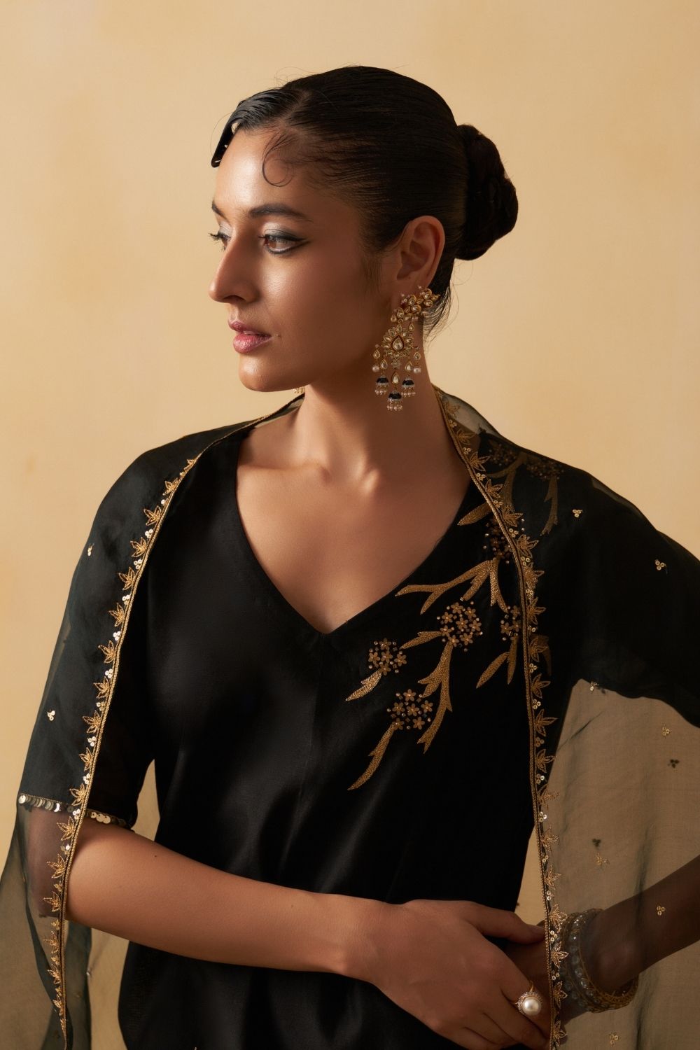 Black Gharara Set
