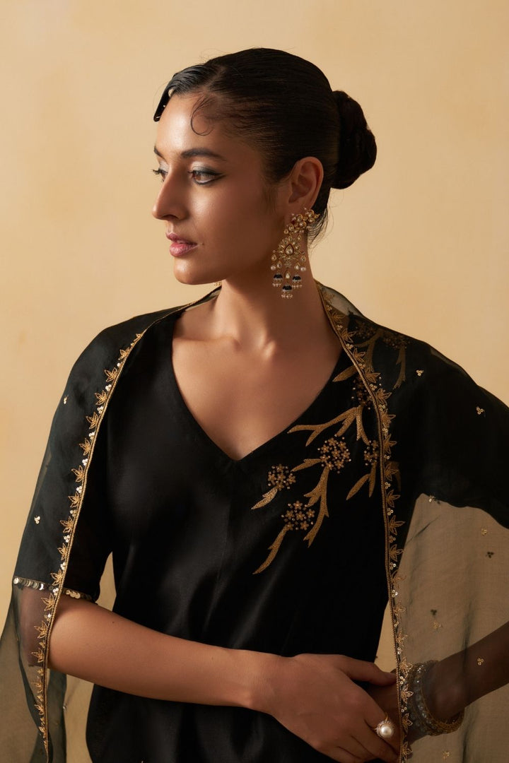 Black Gharara Set