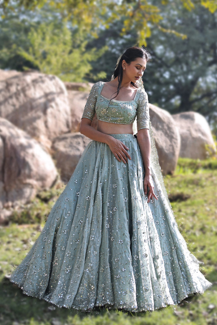 Sukhneett Wadhwa In Our Peridot Princess Lehenga Set