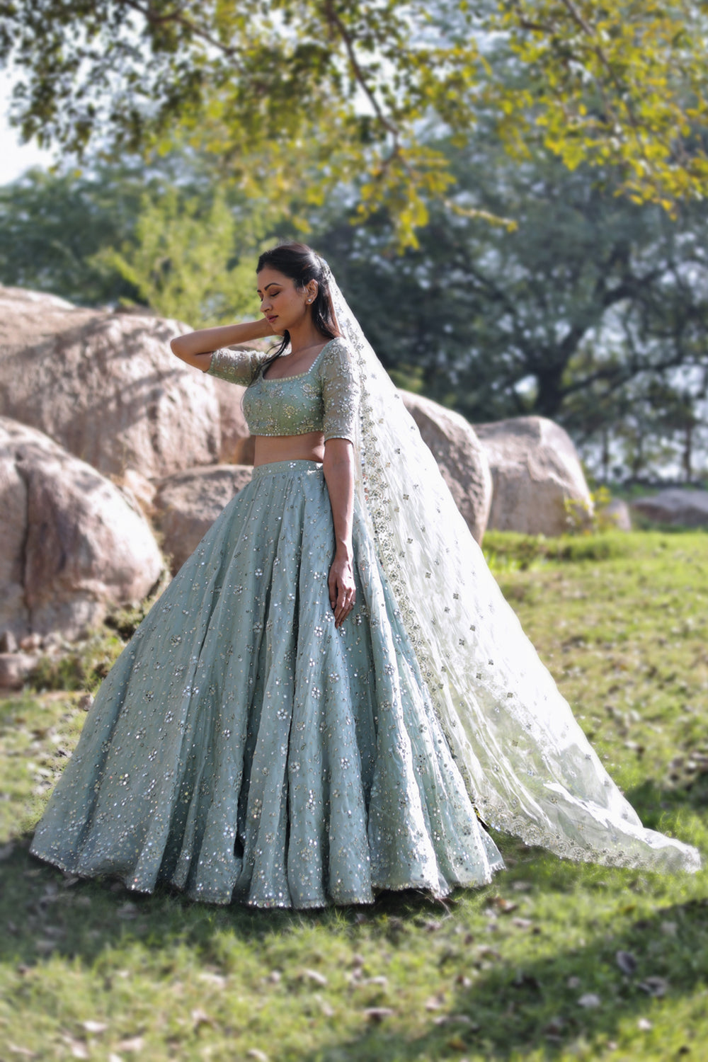 Sukhneett Wadhwa In Our Peridot Princess Lehenga Set