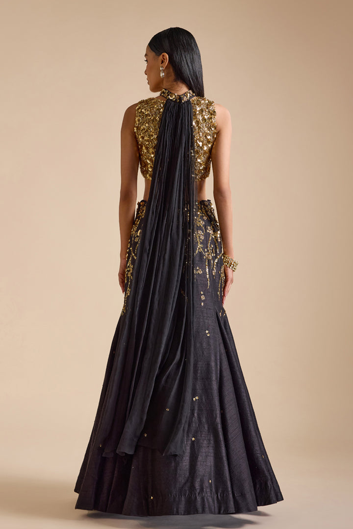 Black Mermaid Style Lehenga Set