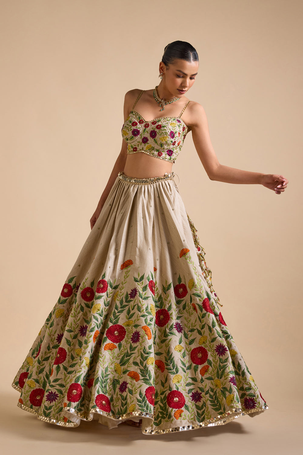 Ivory Full Bloom Lehenga Set