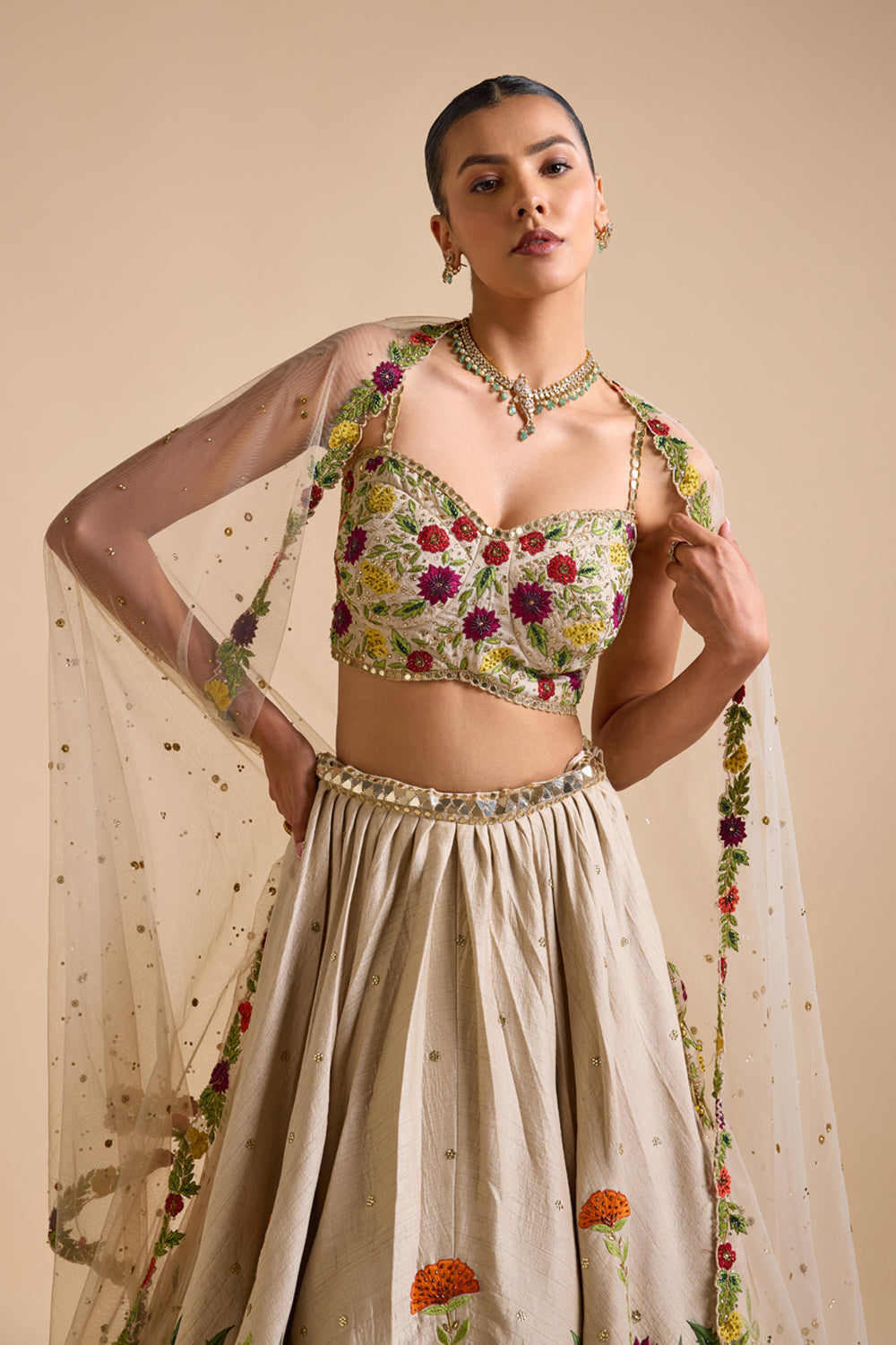 Ivory Full Bloom Lehenga Set