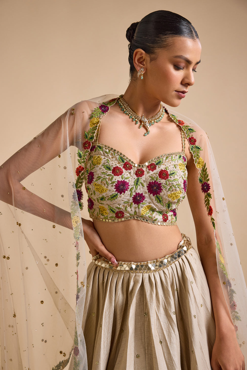 Ivory Full Bloom Lehenga Set