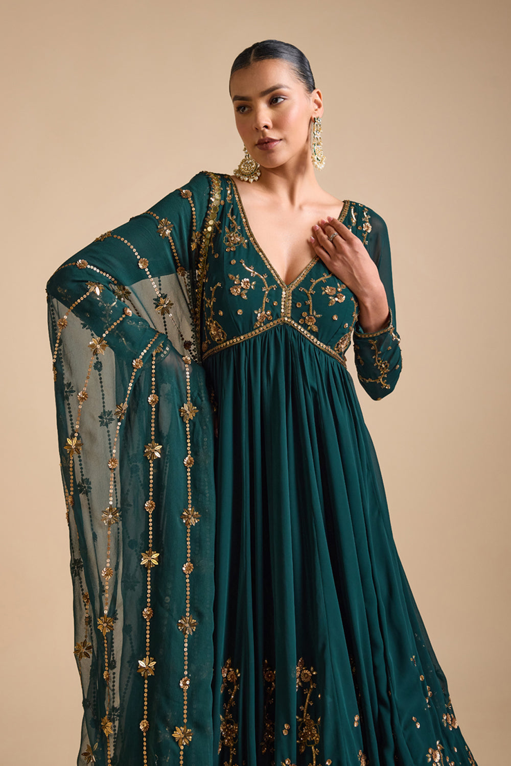 Emerald Green Anarkali Prevasu Emerald Green Anarkali Prevasu