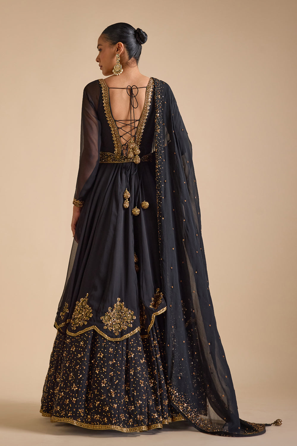 Black Double Layered Anarkali