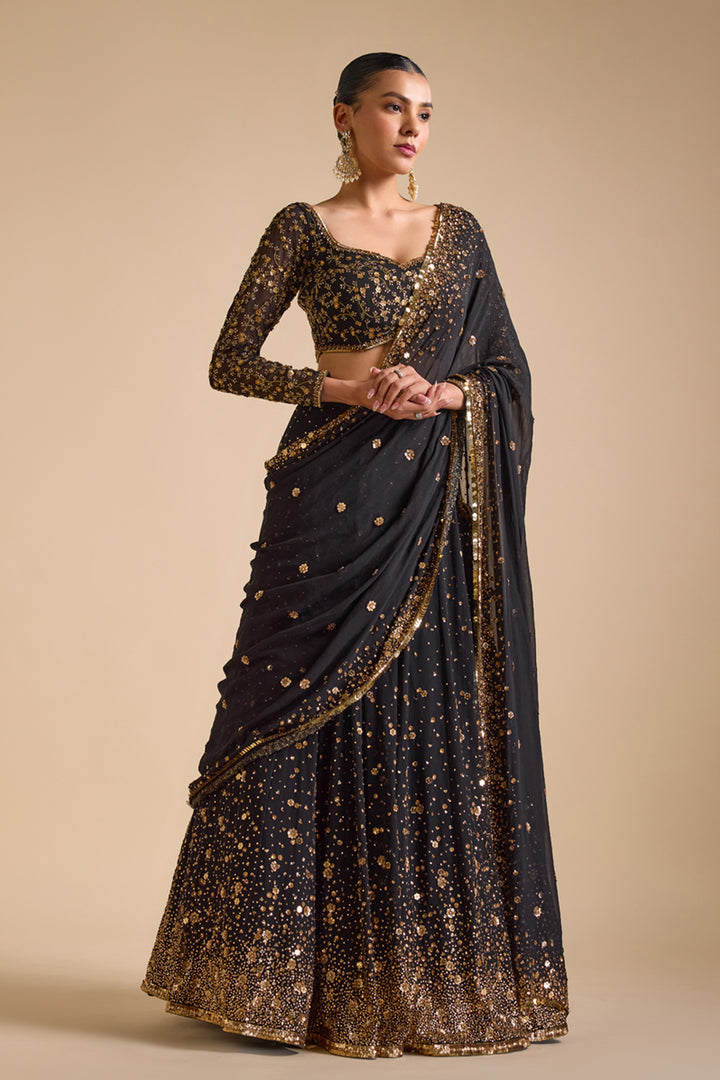 Black Mastani Lehenga Set