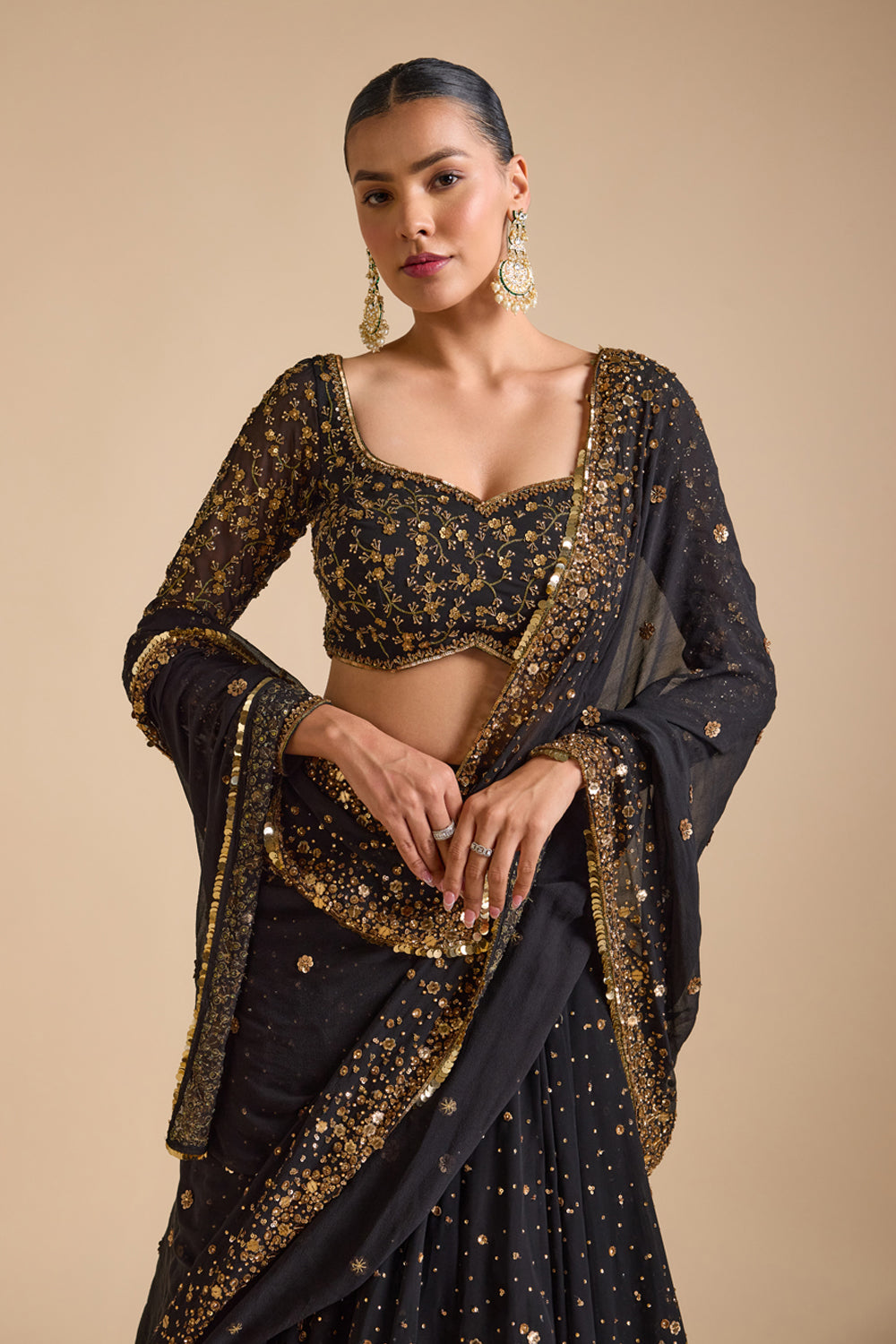 Black Mastani Lehenga Set