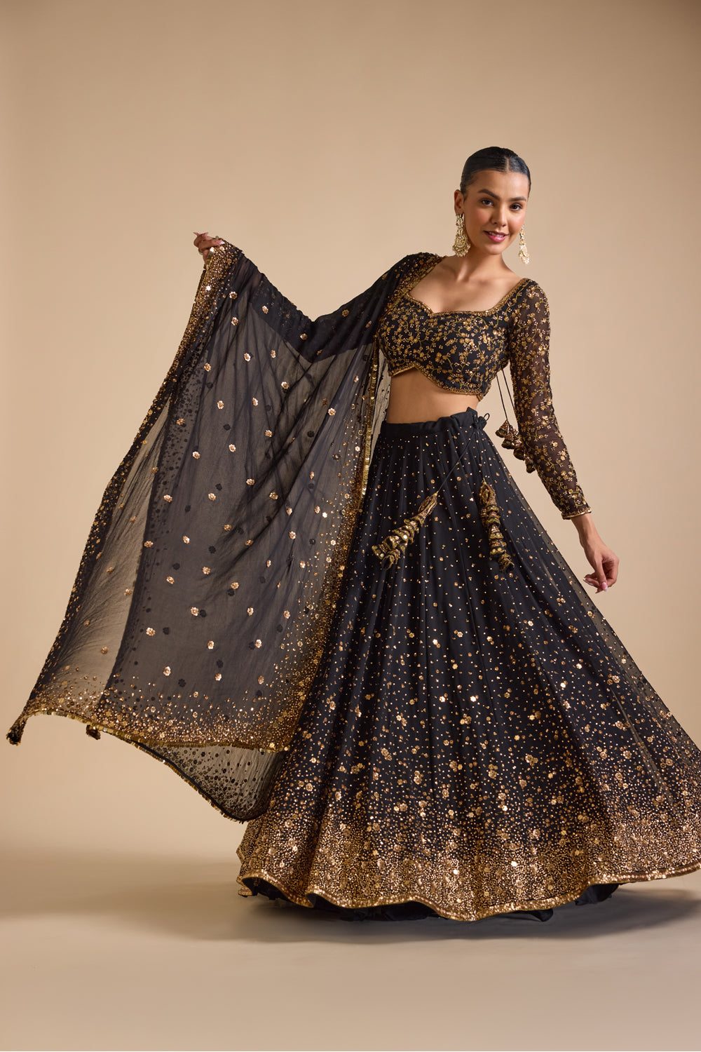 Black Mastani Lehenga Set