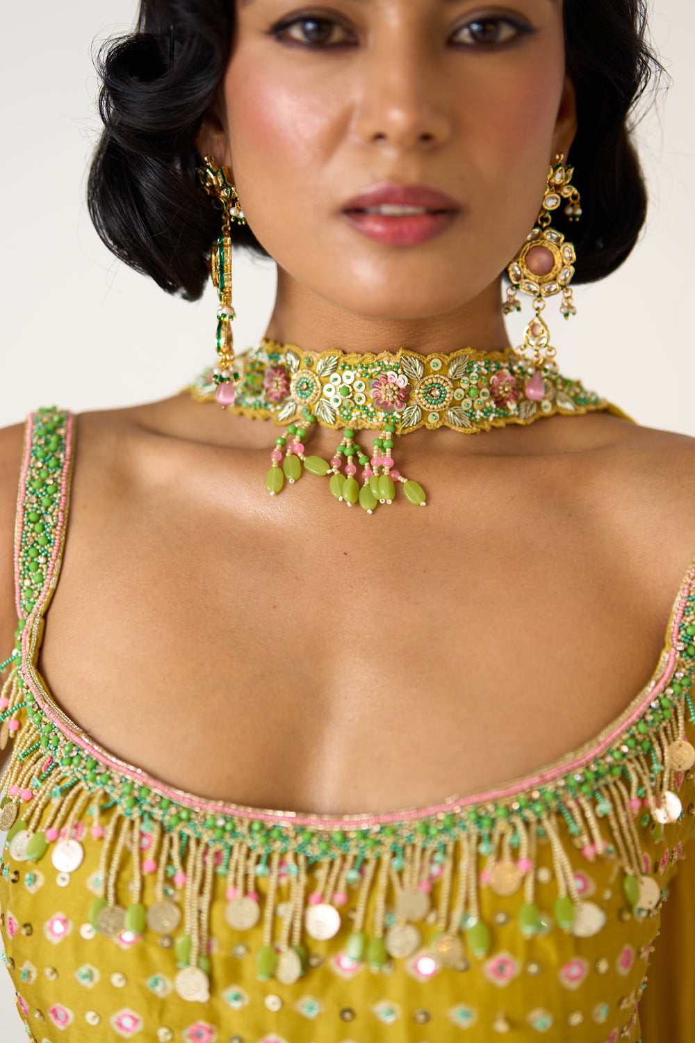 Yellow Printed Sharara Set