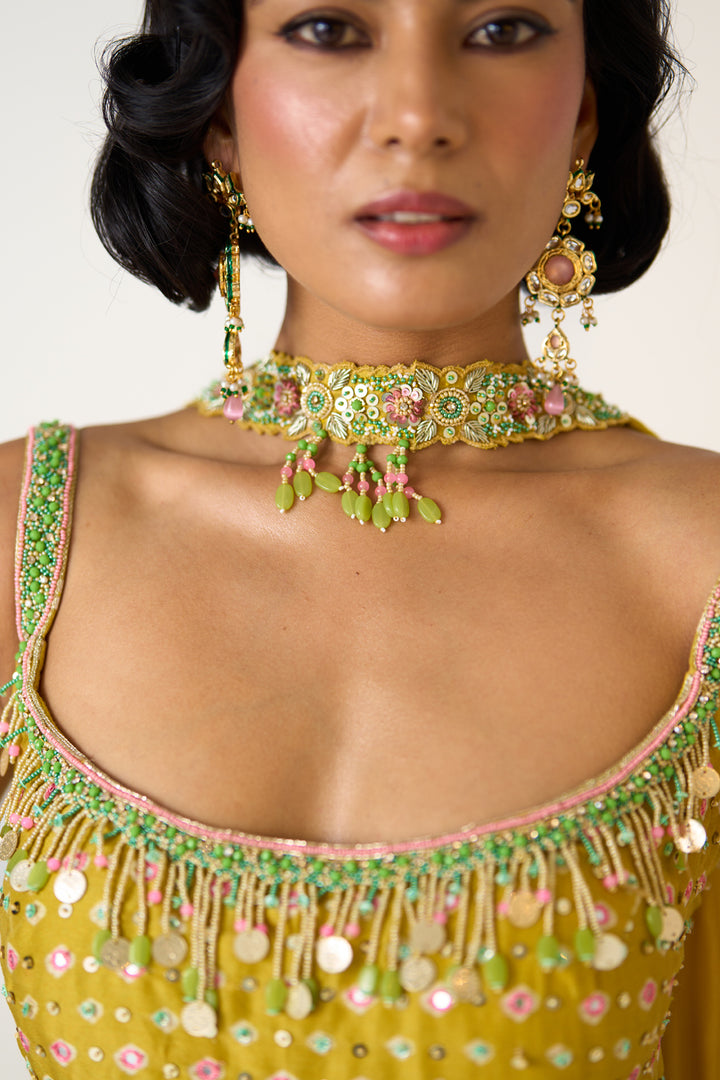 Yellow Printed Sharara Set
