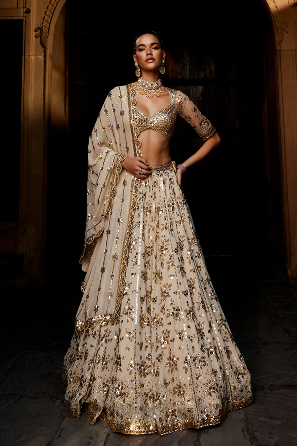 Komal Pandey In Our Naira Lehenga Set