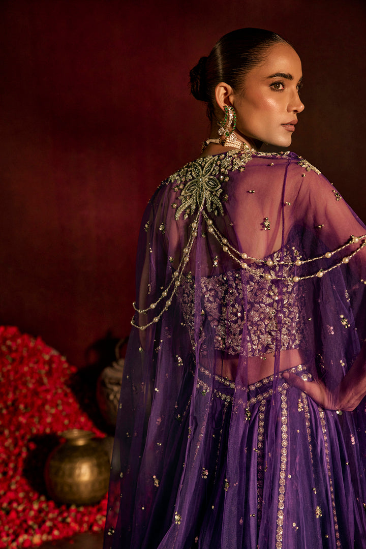 Purple Corset Lehenga Set