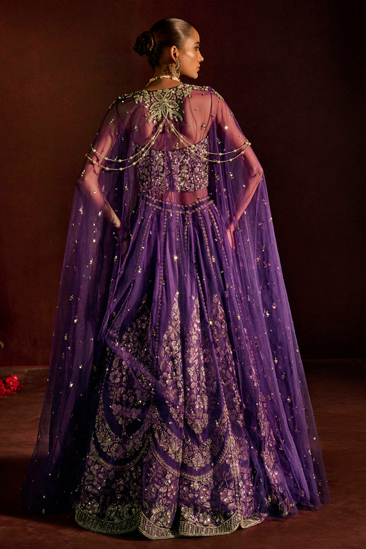 Purple Corset Lehenga Set