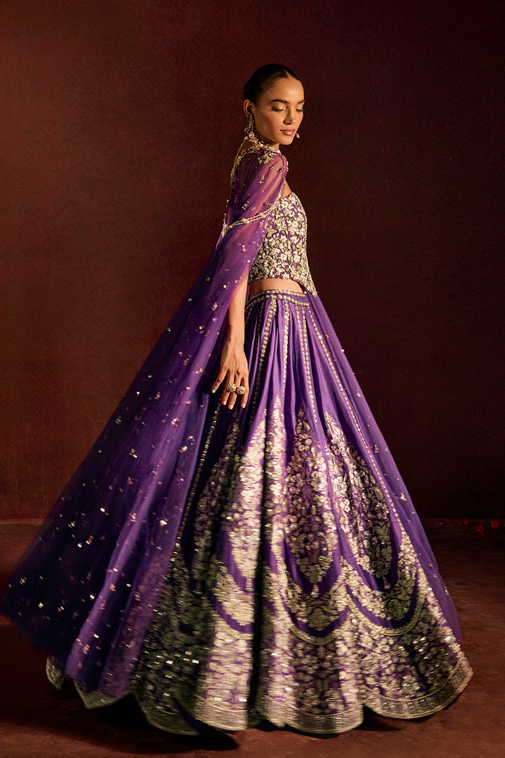 Purple Corset Lehenga Set