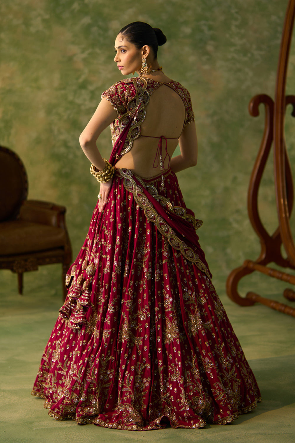 Maroon Bridal Lehenga Set
