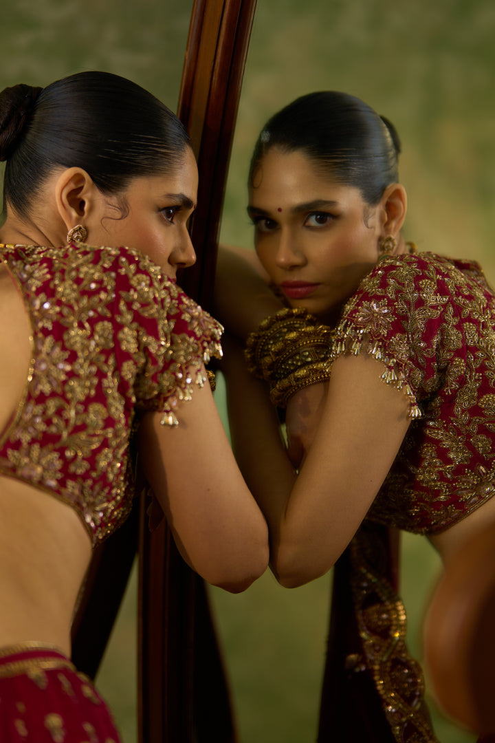 Maroon Bridal Lehenga Set