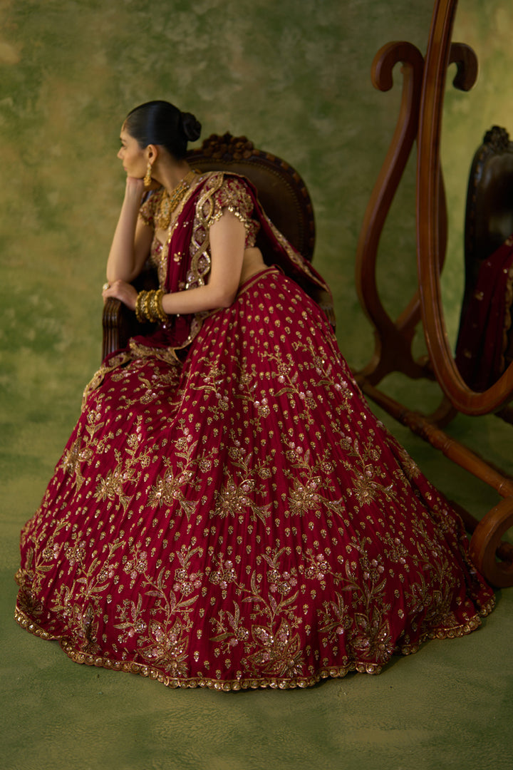 Maroon Bridal Lehenga Set