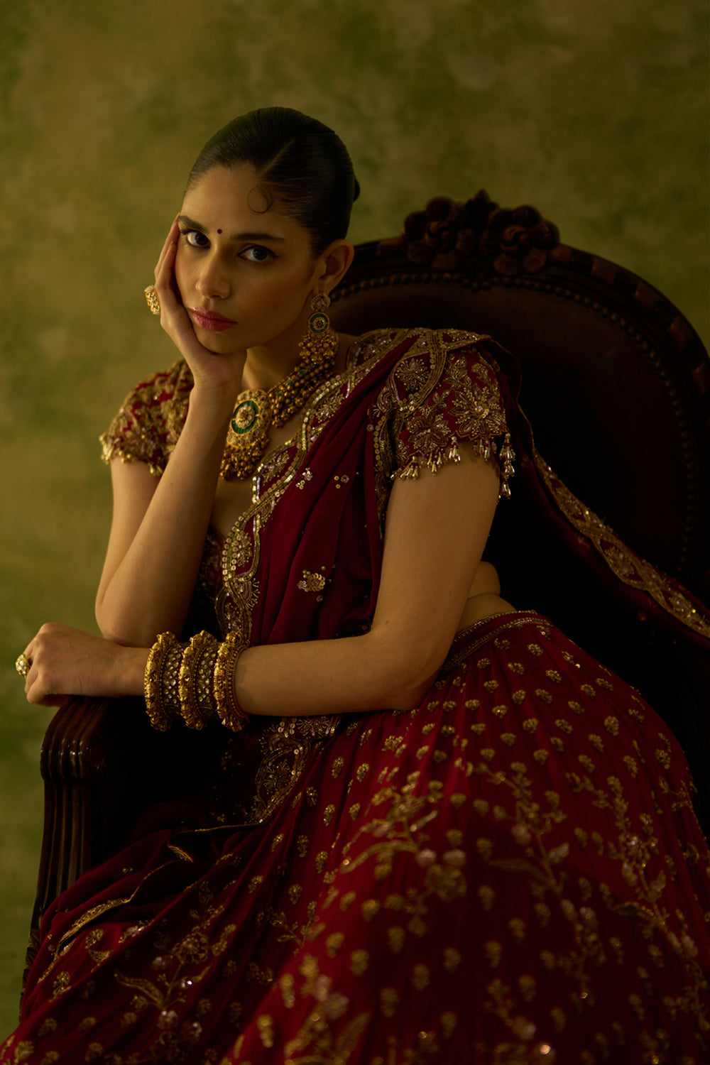 Maroon Bridal Lehenga Set