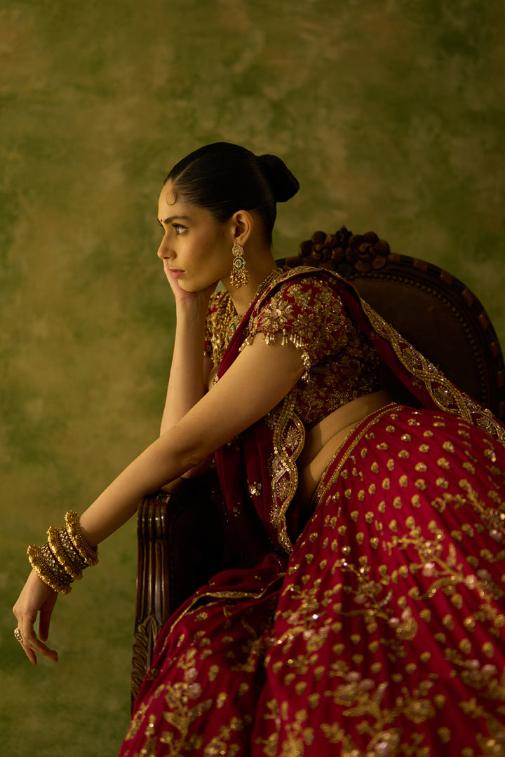 Maroon Bridal Lehenga Set