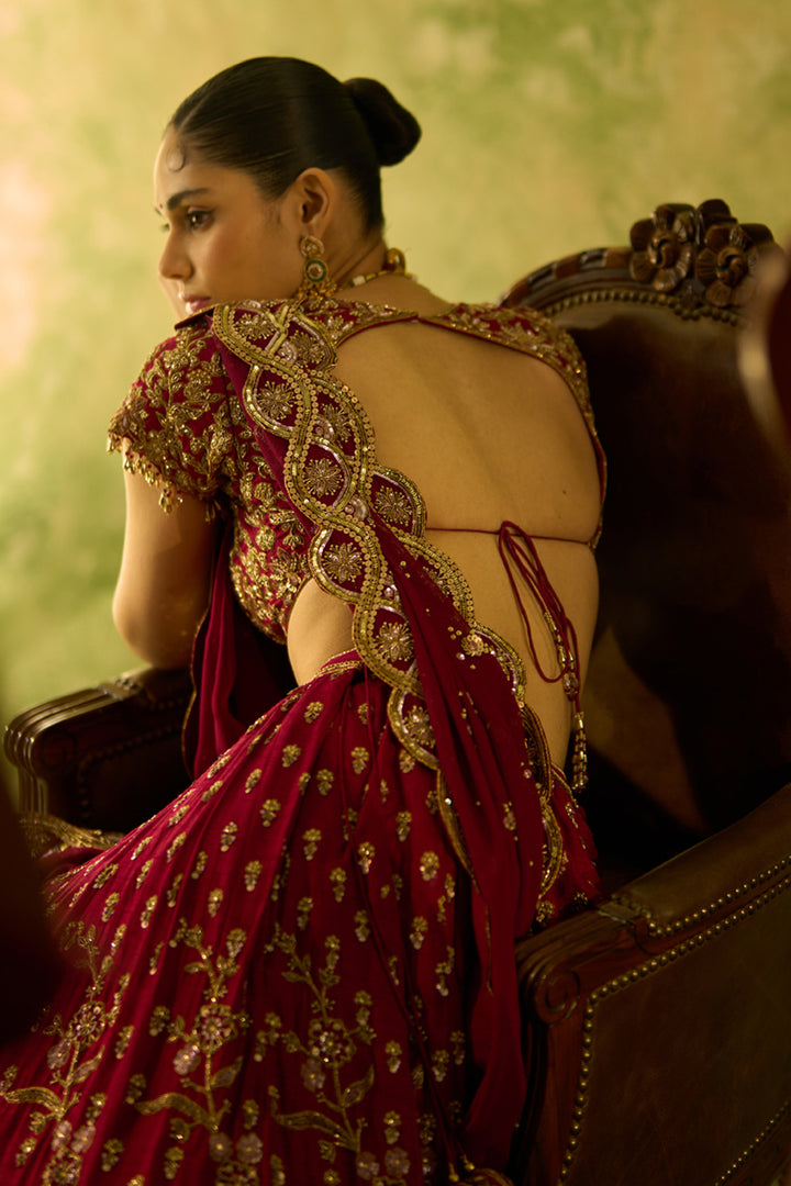 Maroon Bridal Lehenga Set