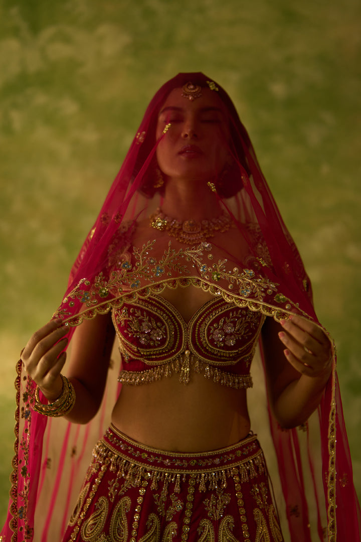 Maroon Bridal Lehenga Set