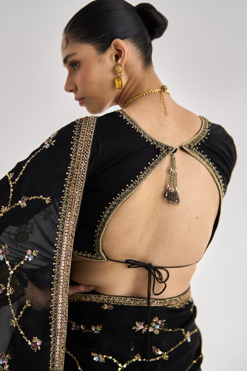Black Georgette Lehenga Saree