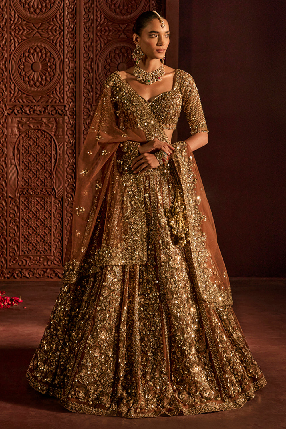 Mocha Naira Lehenga Set