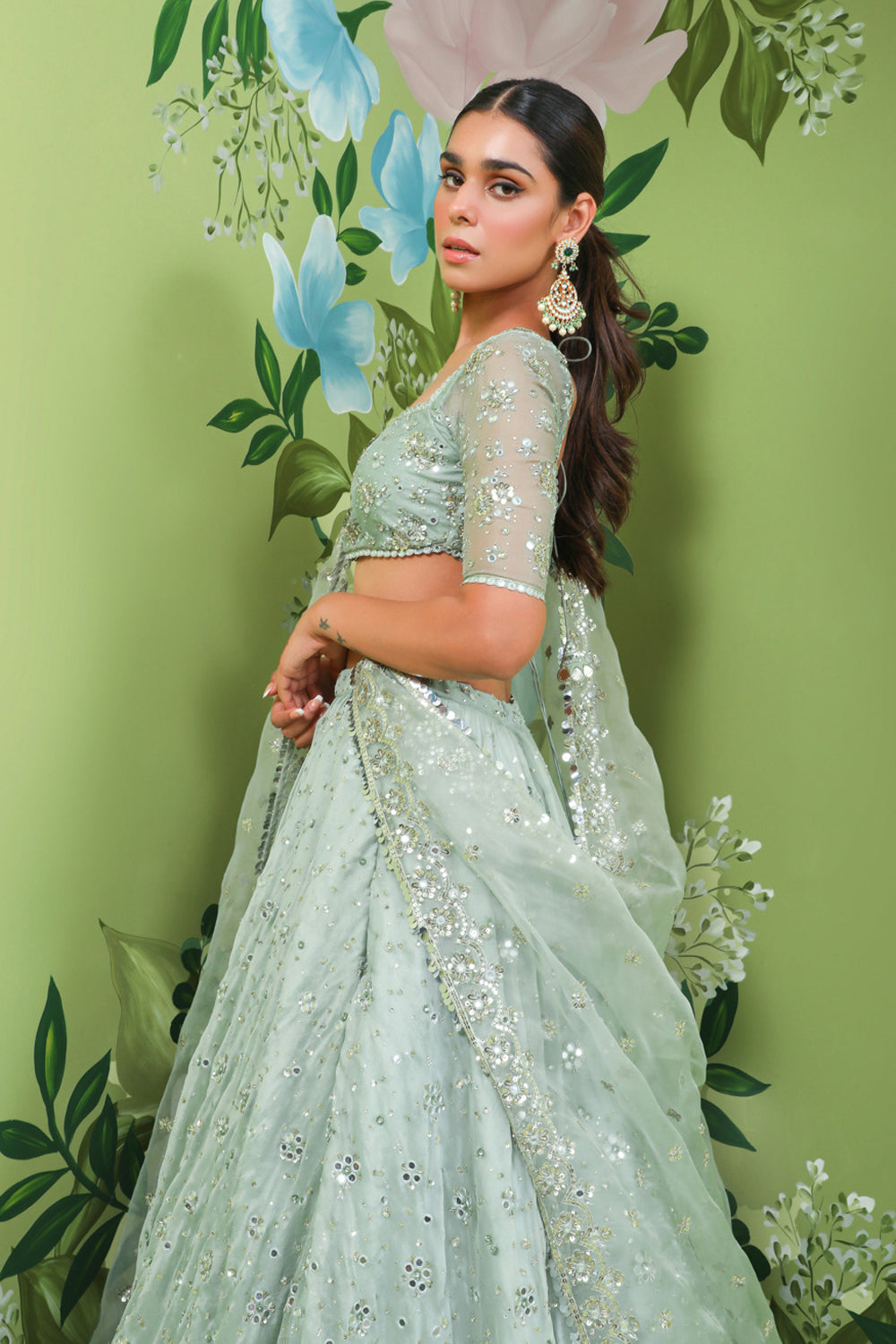 Sukhneett Wadhwa In Our Peridot Princess Lehenga Set