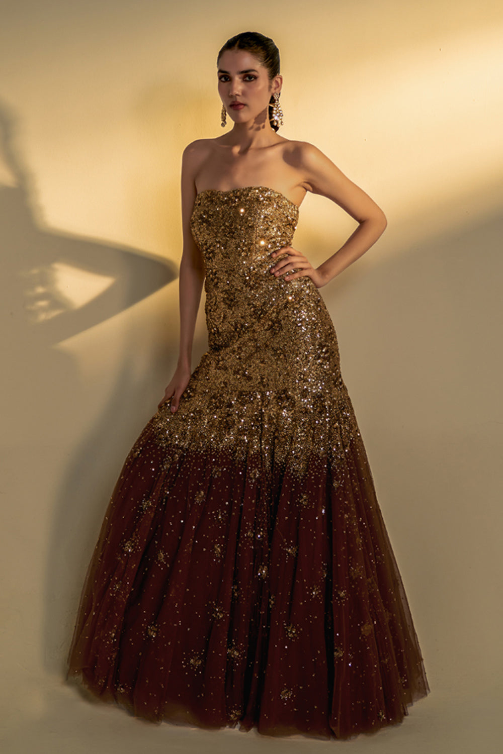 gold copper dress Metallic Copper Backless Long Prom Dress with Slit Copper / XLarge