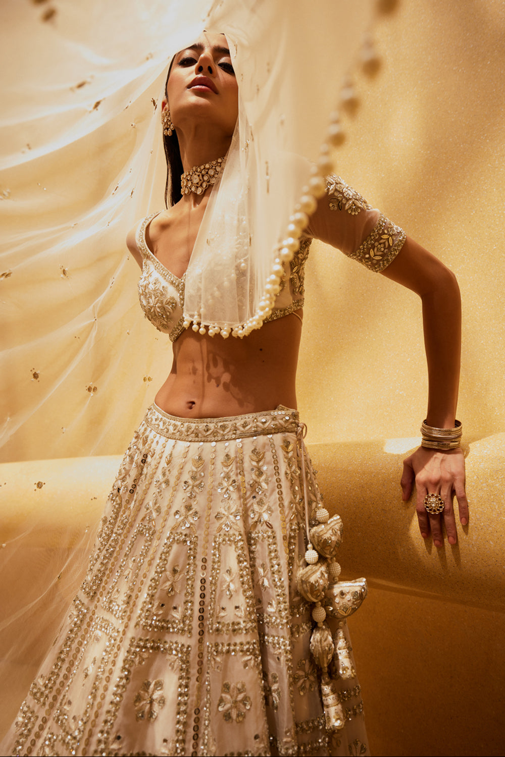 Off-White Bridal Lehenga Set