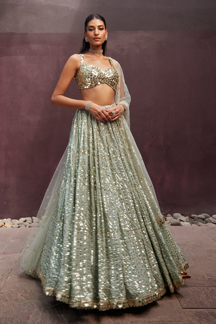 Mint Lehenga Set