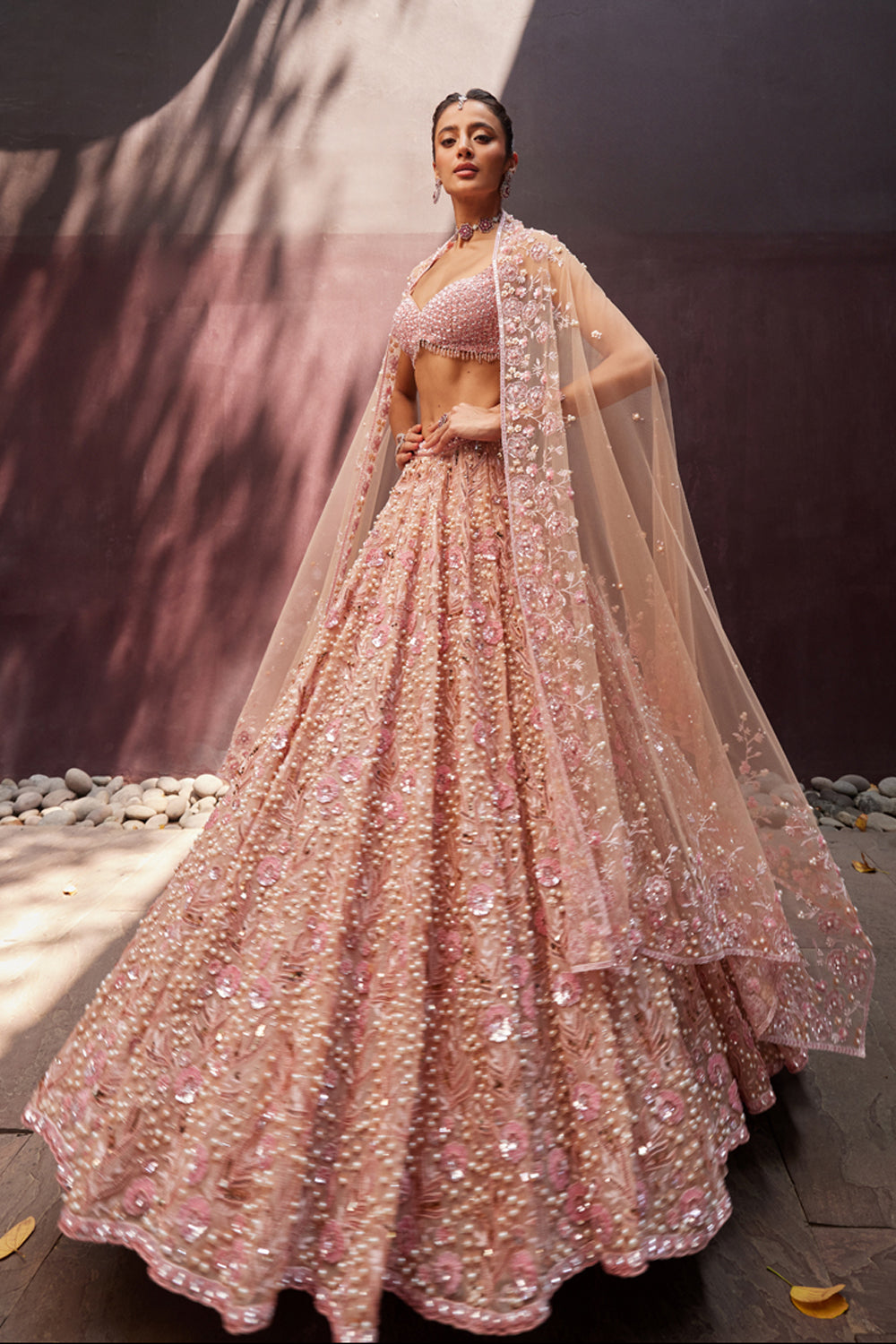 Blush Pink Bridal Lehenga Set