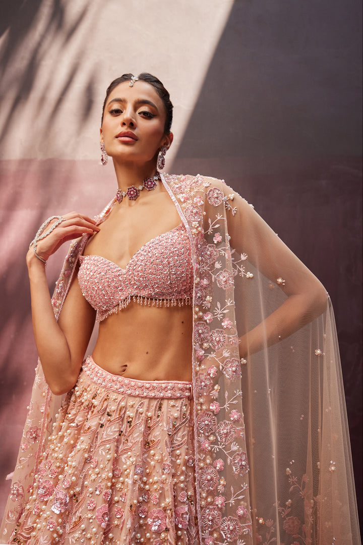 Blush Pink Bridal Lehenga Set