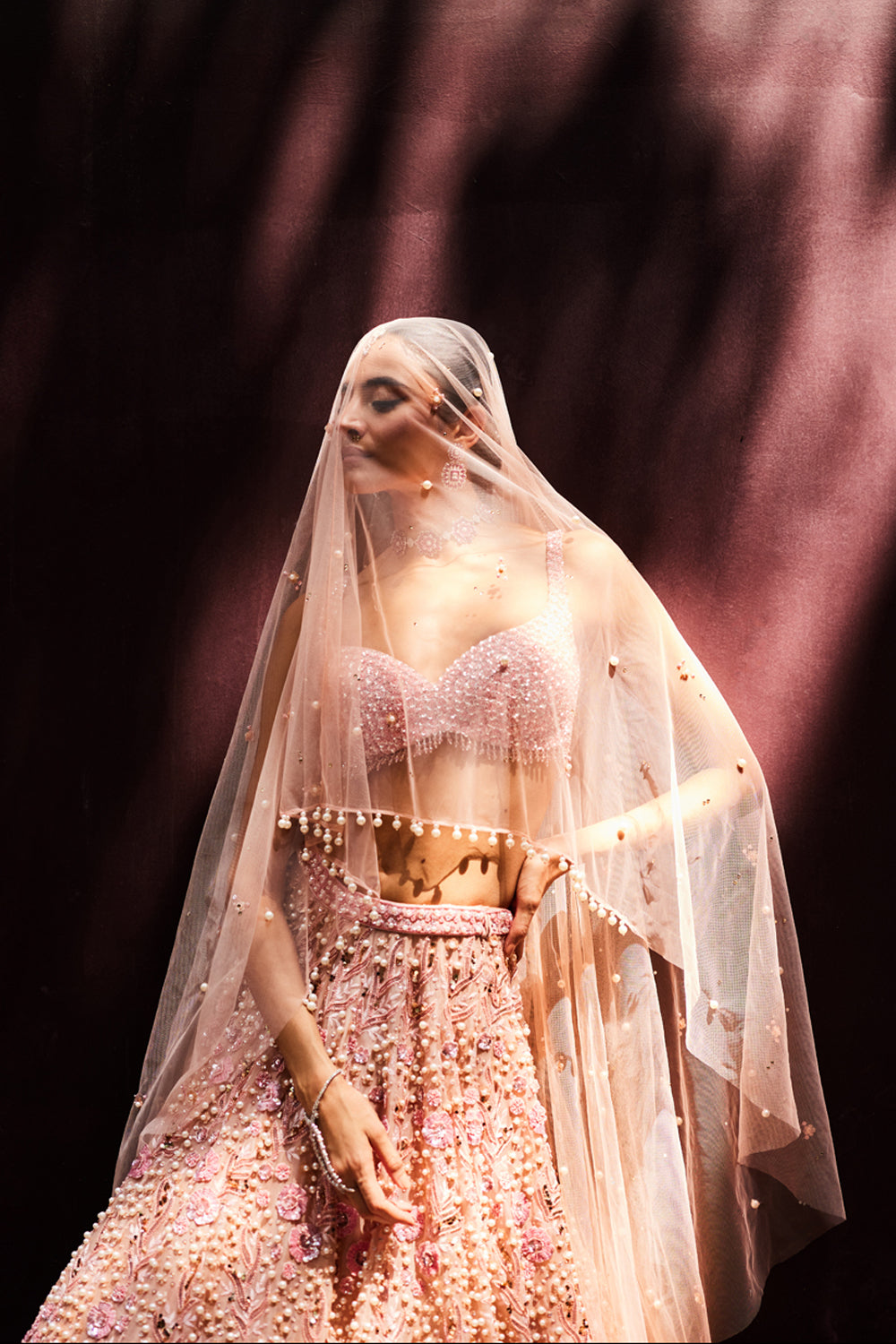 Blush Pink Bridal Lehenga Set