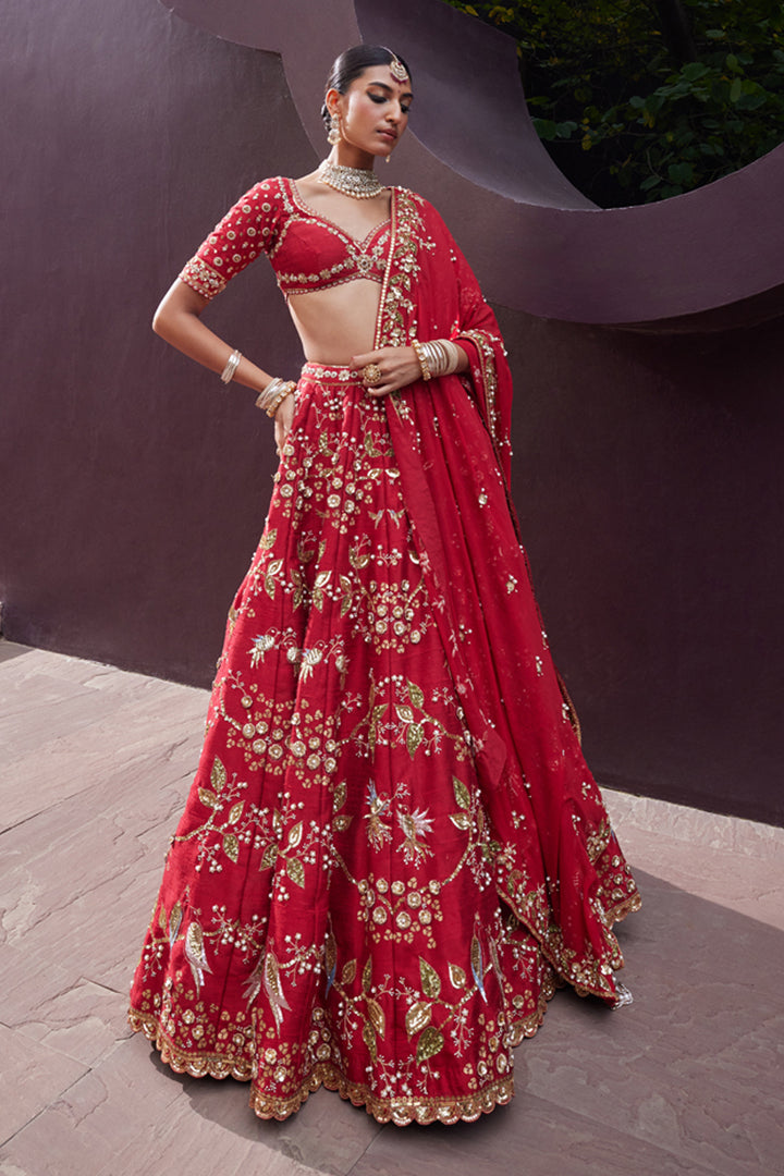 Red Bridal Lehenga Set