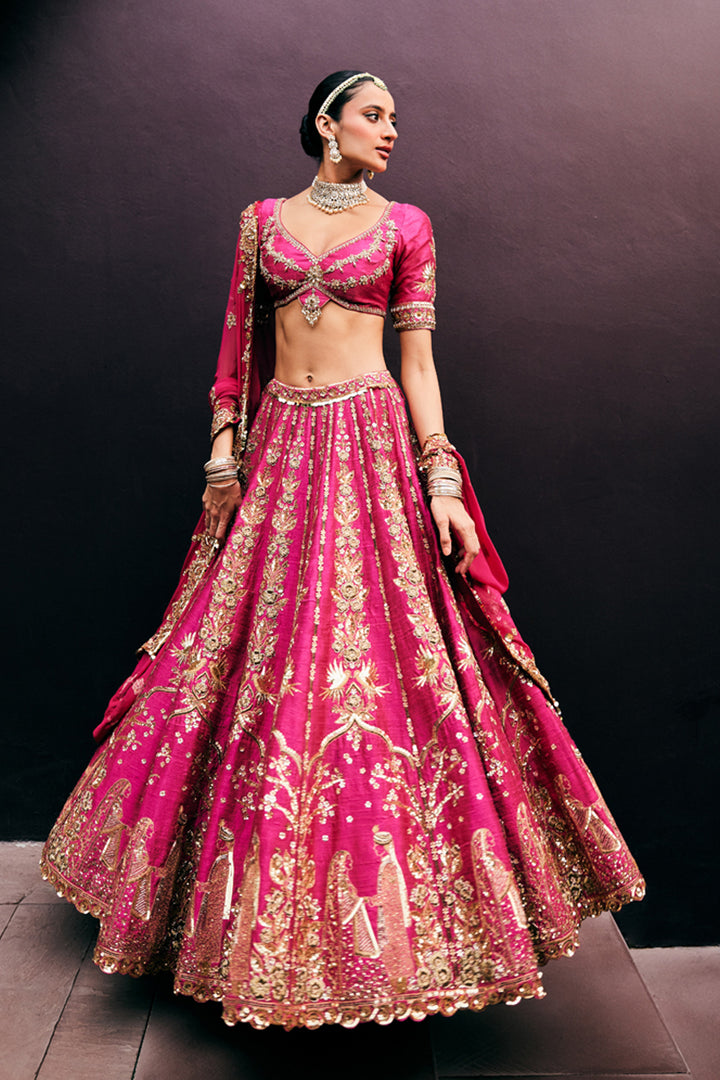 Rani Pink Bridal Lehenga Set